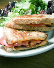 grilled cheese sandwich bacon tomato vinaigrette salad