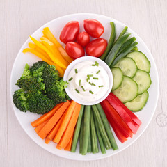 vegetables and dip