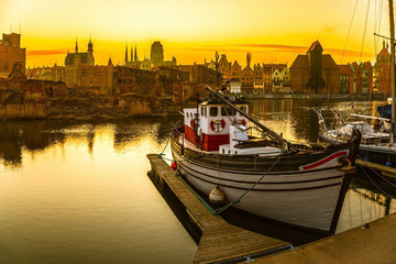 Gdansk - the historic Polish city at sunset.