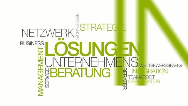 Network L&ouml;sungen Unternehmens beratung gr&uuml;n Wort tag cloud