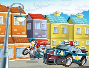The police car officers - illustration for the children © honeyflavour