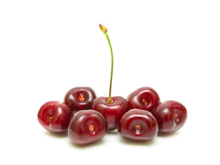 ripe cherry on a white background