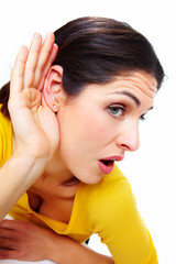 Girl listening what you say.