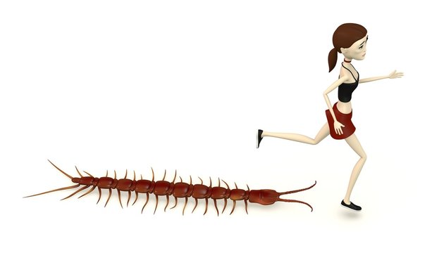 3d render of cartoon character with lithobius