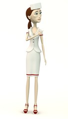 cartoon nurse - pointing