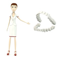 3d render of cartoon character with teeth