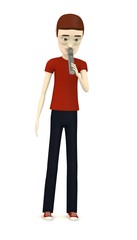 3d render of cartoon character with whistle