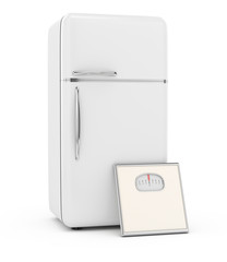refrigerator and scales