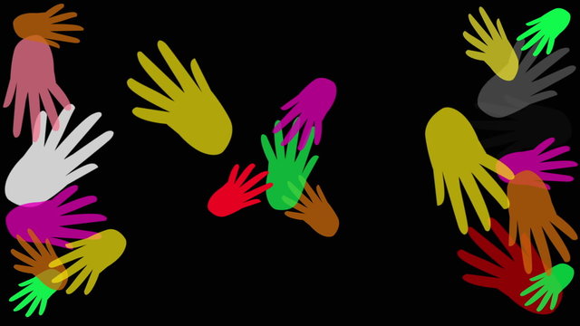 video di mani colorate che riempiono lo schermo