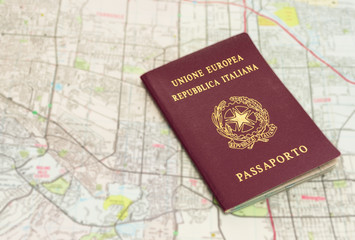 passport on map