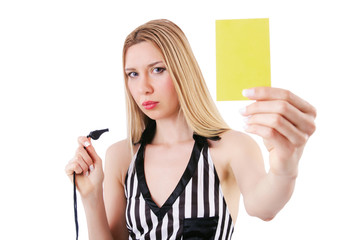 Woman judge isolated on the white