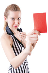 Woman judge isolated on the white