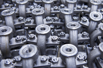 Fototapeta na wymiar Industrial background from part of valves