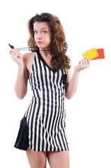 Woman judge isolated on the white