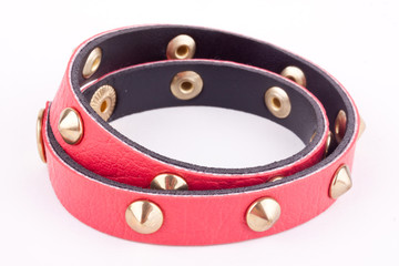 red studded bracelet