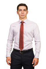 Fototapeta premium Male model with shirt isolated on white