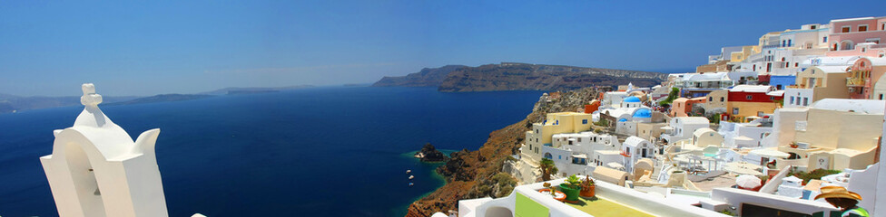 village of Oia at Santorini island in Greece