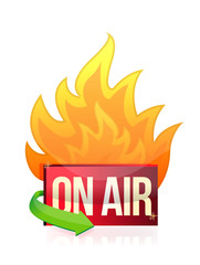 on air burning signal illustration design