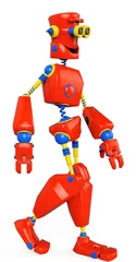 Stof per meter kleurrijke robot loopt © DM7