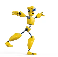 Fototapeten gelber Roboter ist Gleichgewicht © DM7