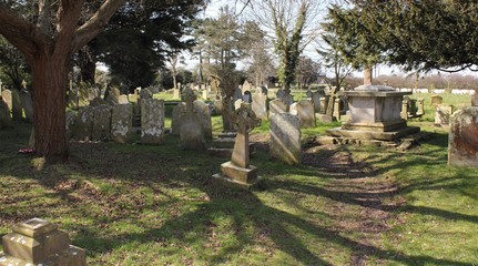 Naklejka premium an english graveyard on a sunny day