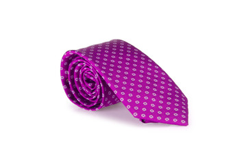 Elegant silk male tie ( necktie ) on white
