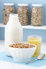 Delicious healthy cereal breakfast