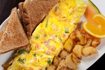 Deurstickers Folded Omelette for Breakfast © TOimages