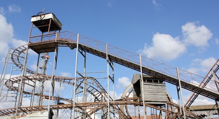 redundant old fairground ride in the uk