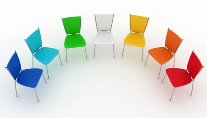 group of chairs costs a half-round