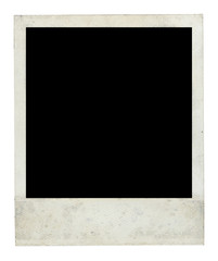 Old Dirty Polaroid Frame Front Side with Clipping Path