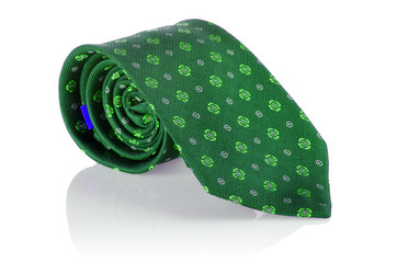 Elegant silk male tie ( necktie ) on white