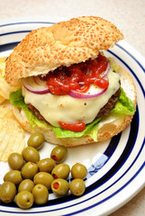 Burger with Condiments