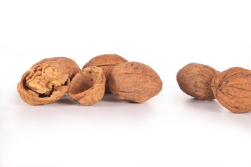 walnut and a cracked walnut