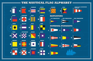 International maritime signal flags - sea alphabet , vector - 50426246