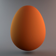 Egg on Grey Background
