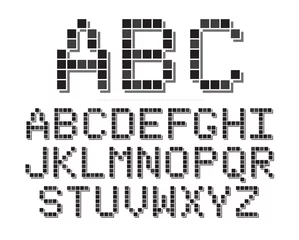 Door stickers Pixel 8 Bit Font