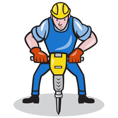 Construction Worker Jackhammer Pneumatic Drill