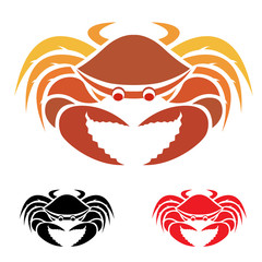 Vector image of an crab on white background