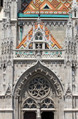 Gothic decorations on Matthias Church in Budapest, Hungary