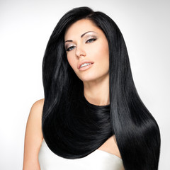 Fototapeta premium Beautiful woman with long straight hairs