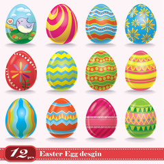 Vintage easter egg design set