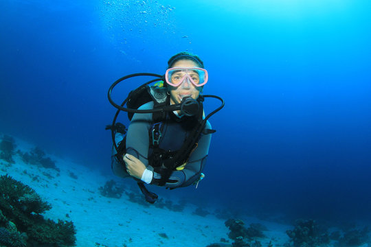 Female Scuba Diver in ocean