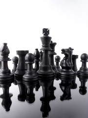 chess pieces on the board