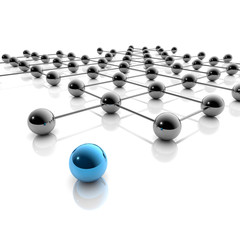 Netzwerk und Social Media - 3D Grafik / 3d Illustration