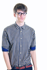 Junge mit  Brille