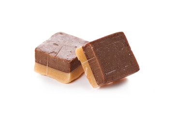 Caramel heap isolated on a white background