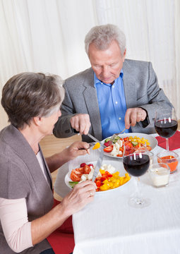 Senior Couple Enjoying Dinner Together