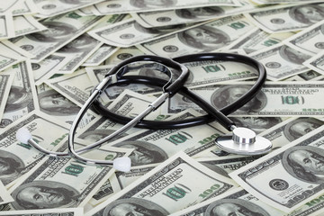 Stethoscope and american dollars