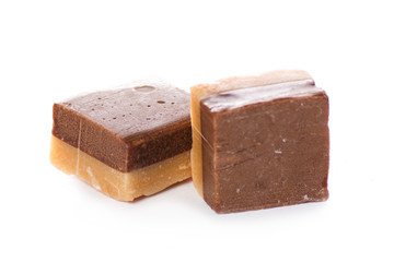 Caramel heap isolated on a white background